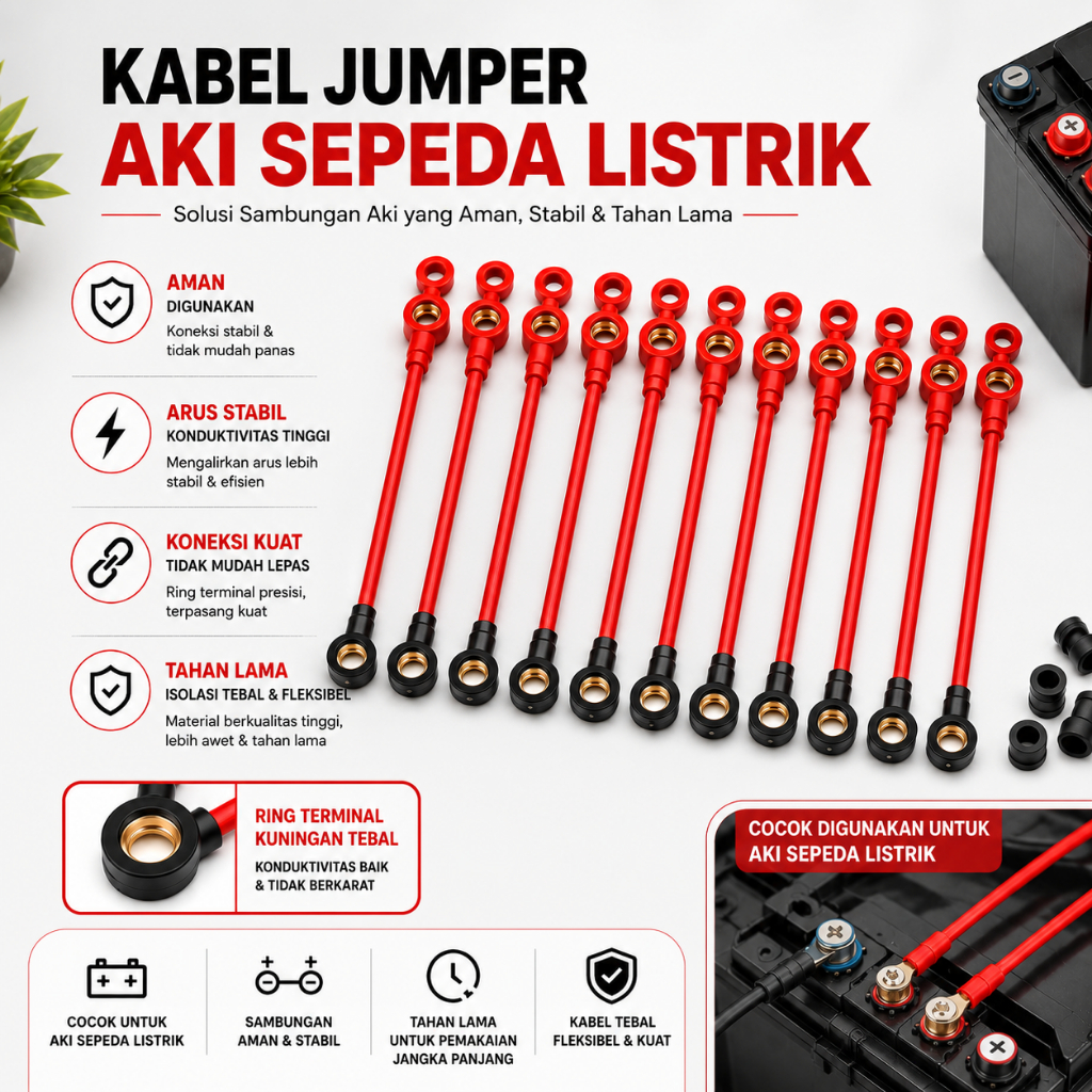 Kabel Jumper Aki Sepeda Listrik Motor Listrik