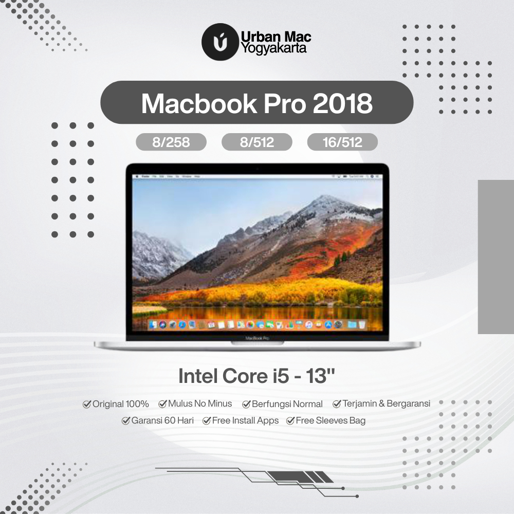 Macbook Pro 2018 13 & 15 inch i5 & i7 Second Like New Mulus Garansi 60 Hari Urban Mac Store Yogyakar