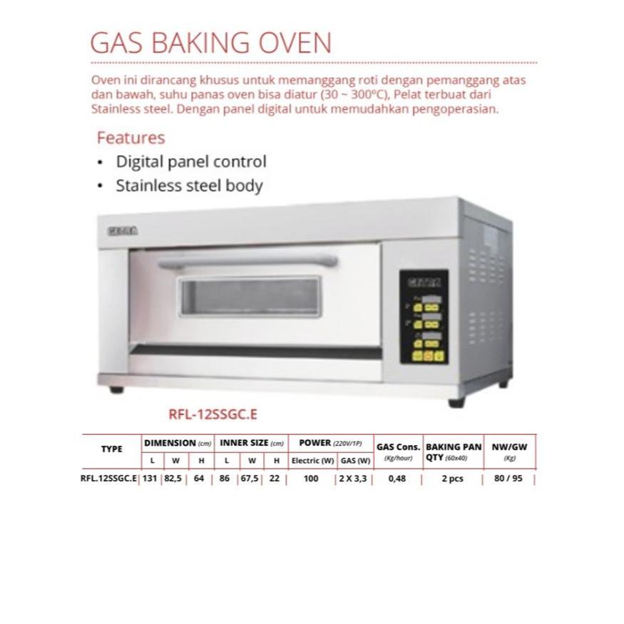 OVEN GAS GETRA RFL-12SSGC-E OVEN PEMANGGANG ROTI 1 DECK 2 TRAY