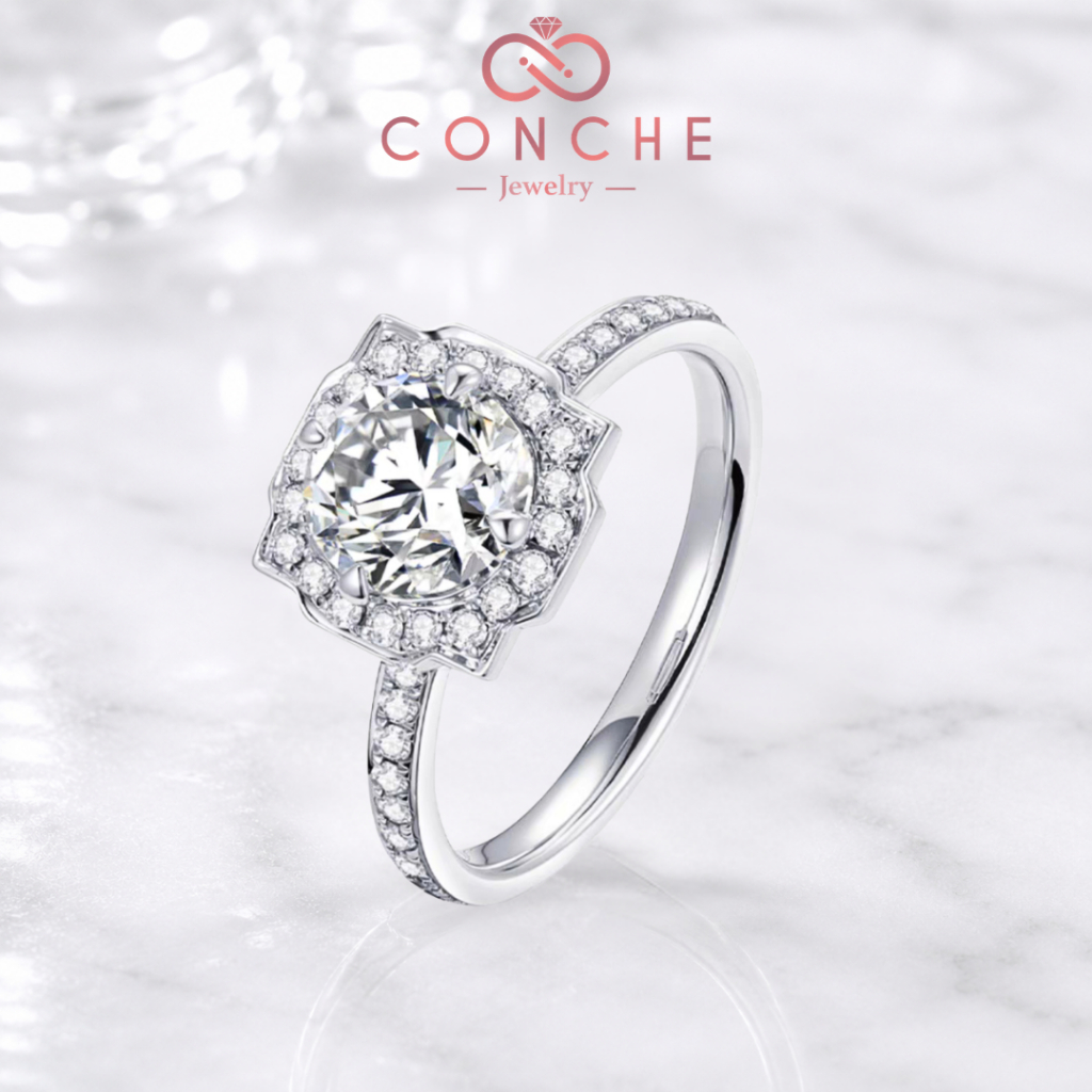 Conche Jewellery  - Cincin Platinum Wanita Anti Luntur Amary Silver Zircon Ring
