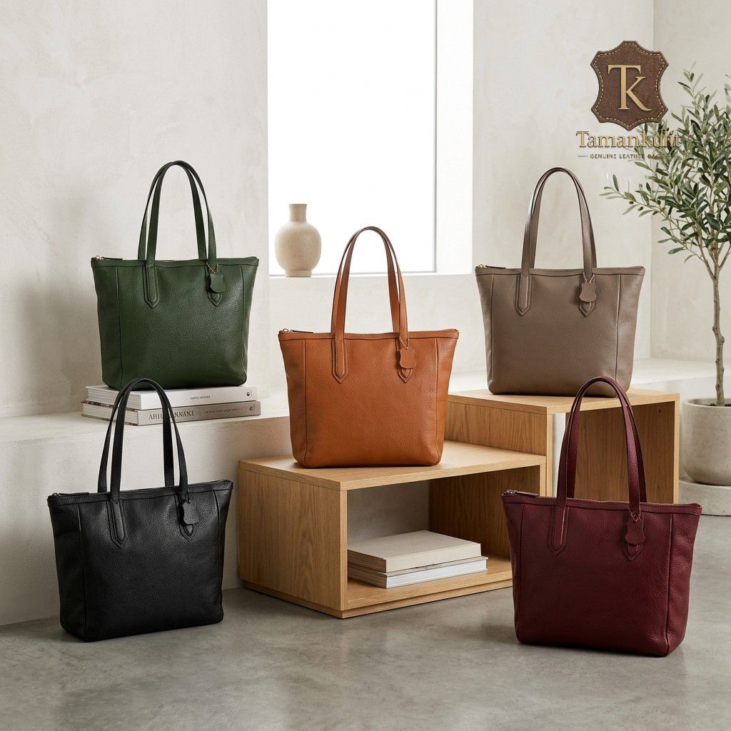 Tas Kulit Asli Wanita Shopper Bag Model Tote Garansi 2Thn