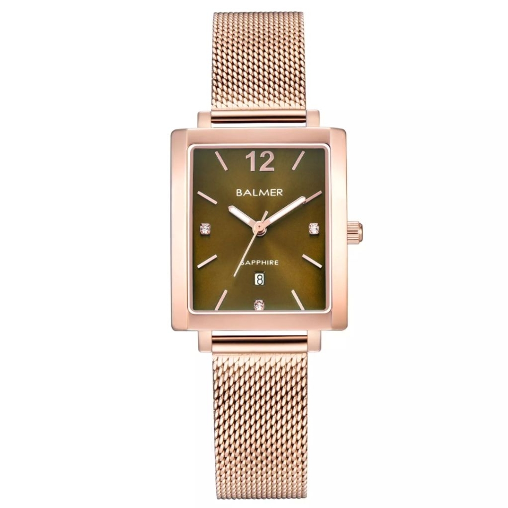 Jam Tangan Balmer 8165 Rantai Pasir Rosegold Dasar Coklat Cewek