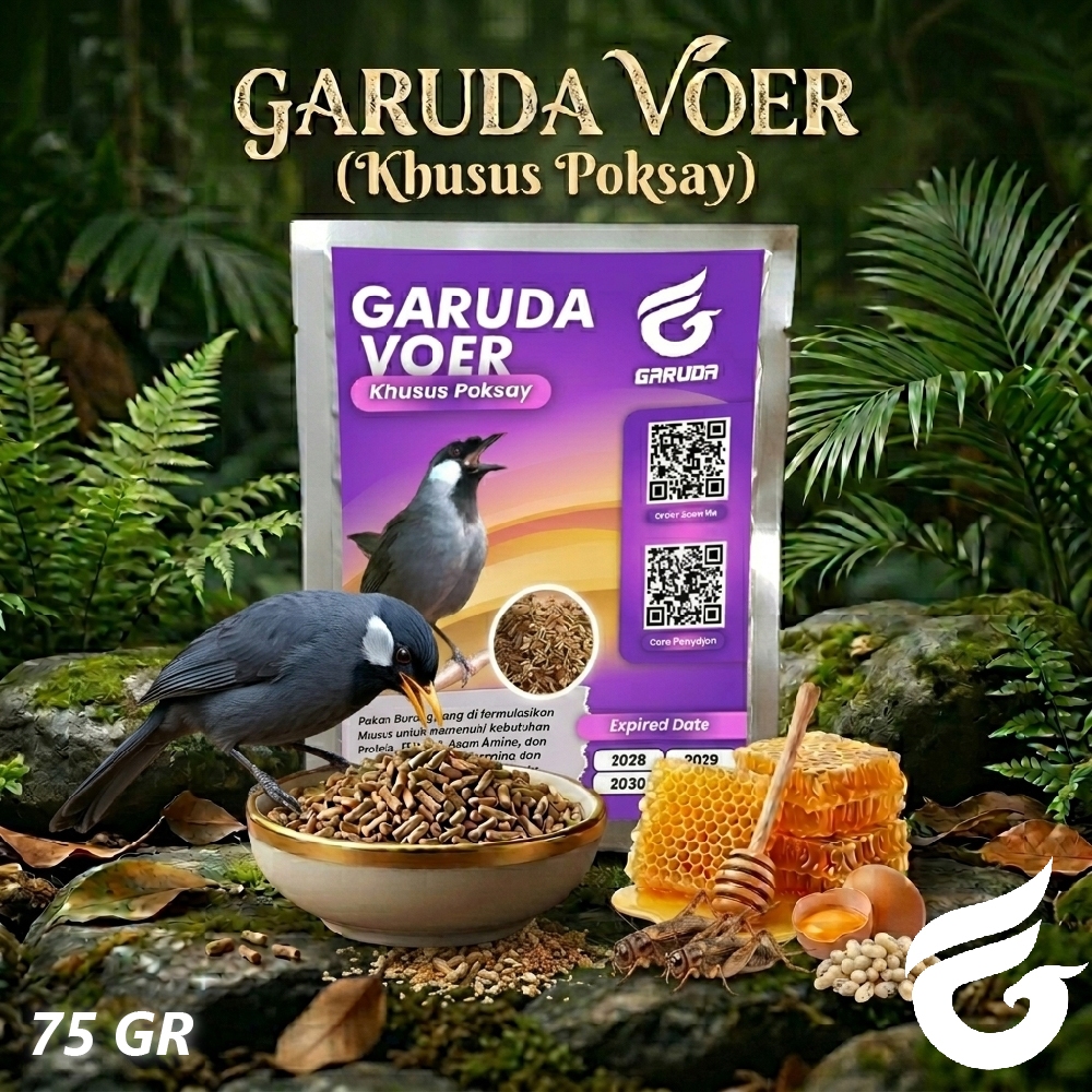 VOER BURUNG POKSAY | VOER HARIAN | VOER NUTRISI KOMPLIT | GARUDA VOER HARIAN KHUSUS POKSAY | GARUDA 