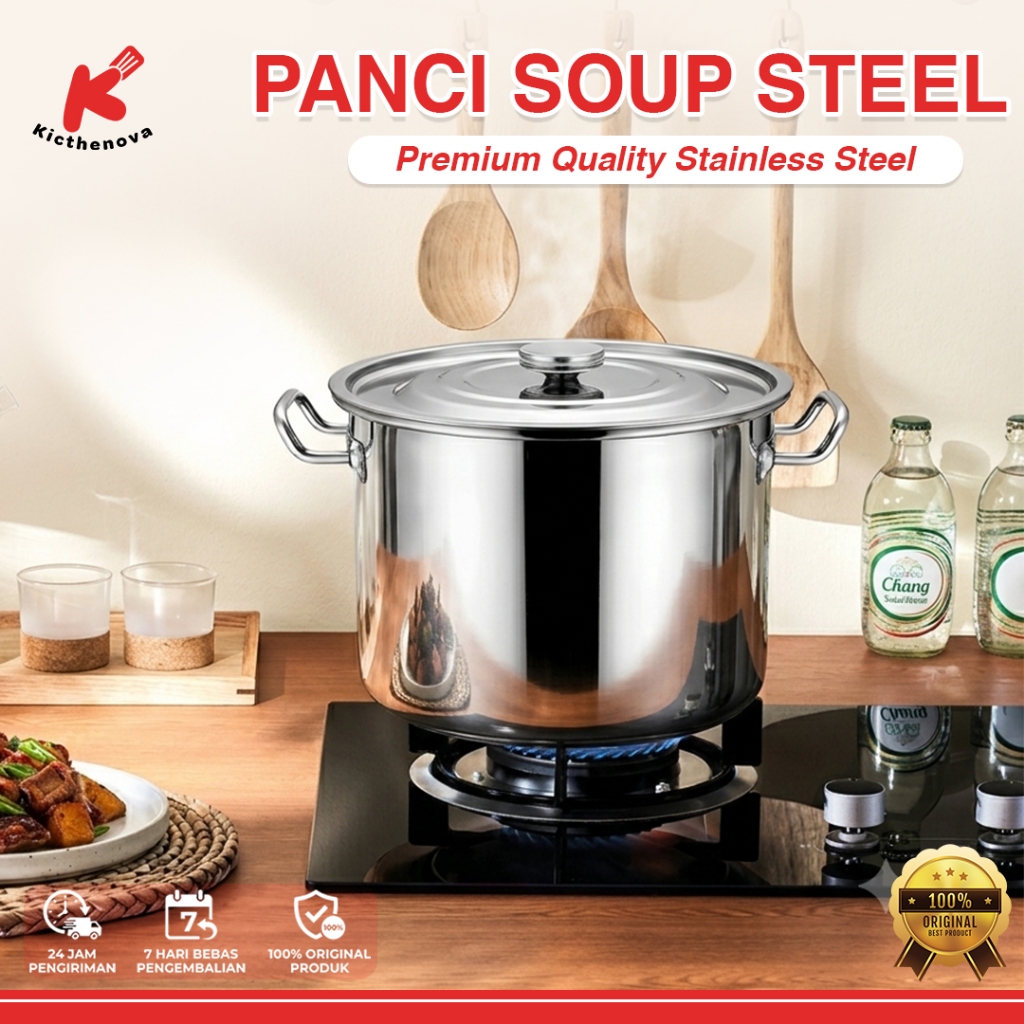 Kuali Porsi Besar Stock Pot Panci Sup Sop Panci besar Ember Stainless Serbaguna - TT02