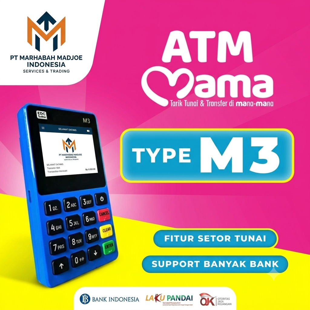 Mesin EDC M3 BT Mini ATM Mama  Bisa Semua Bank dan PKH