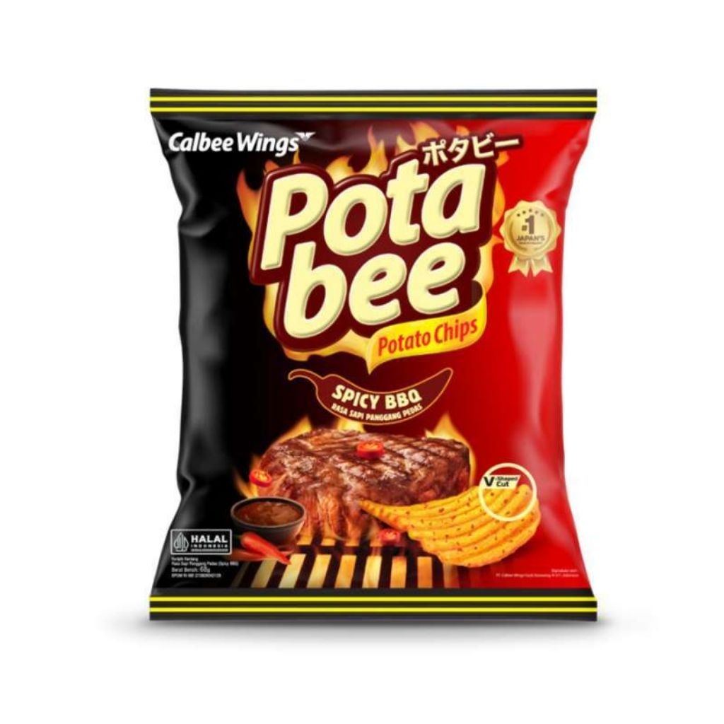 Pota Bee Potato Chips Spicy BBQ 65 gr