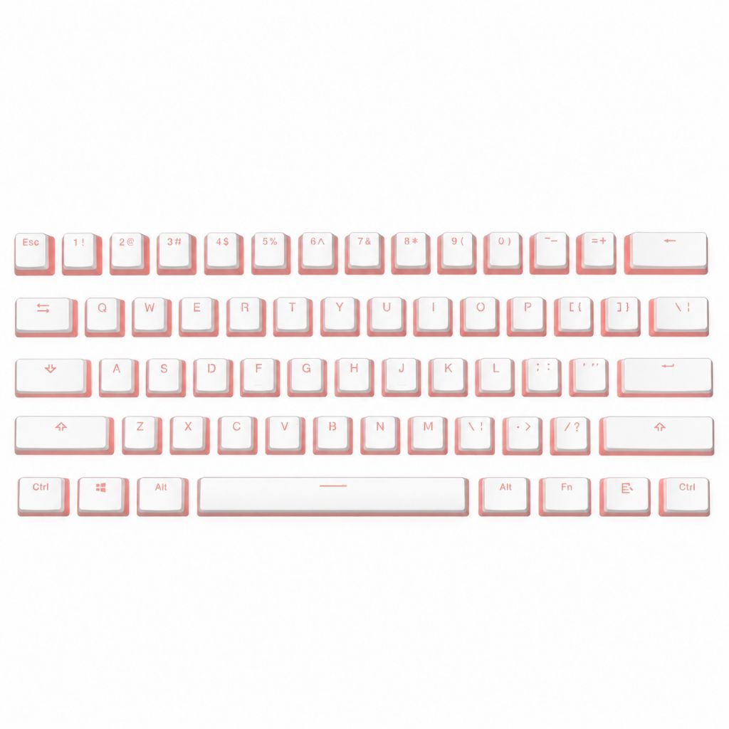 Keycaps Pudding White Pink | Mechanical Keyboard Keycaps | PBT Keycaps | OEM Profile