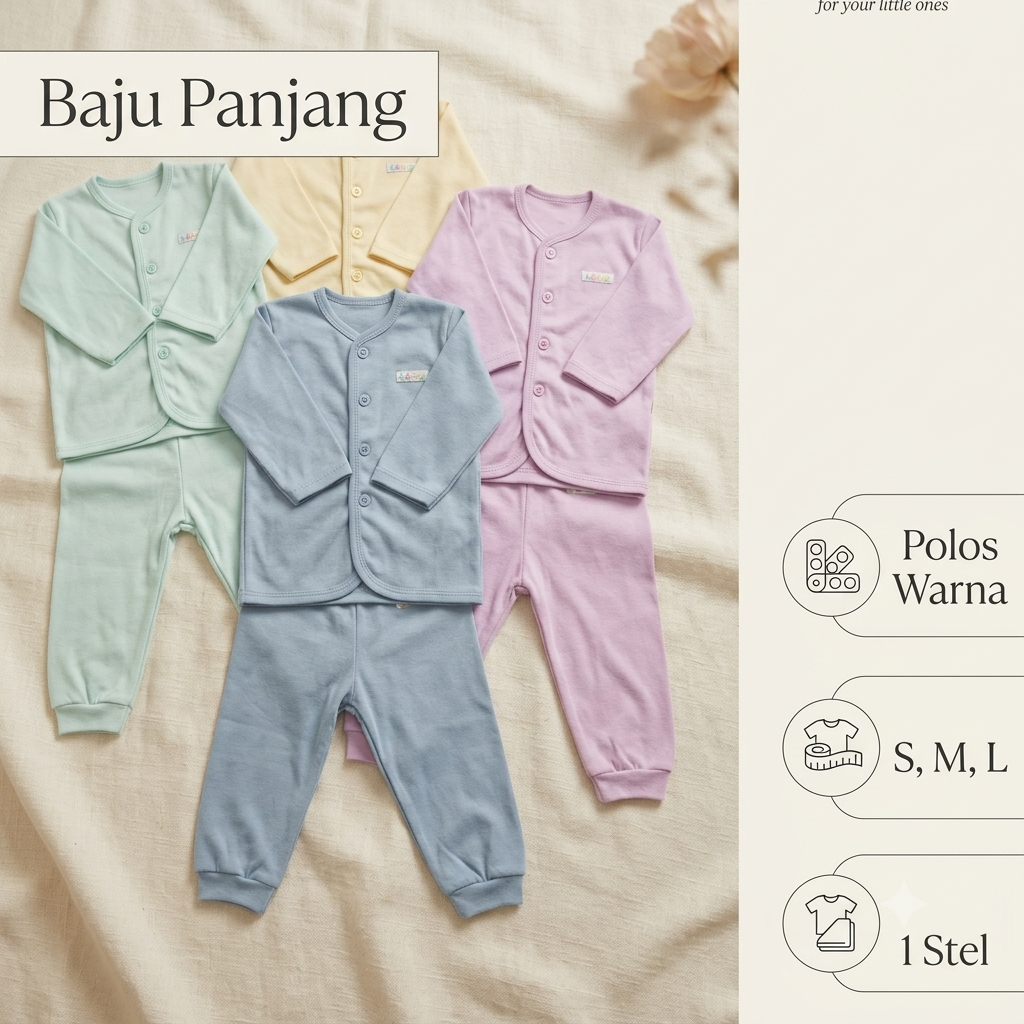 LIBBY SETELAN BAJU PANJANG DAN CELANA PANJANG POLOS WARNA