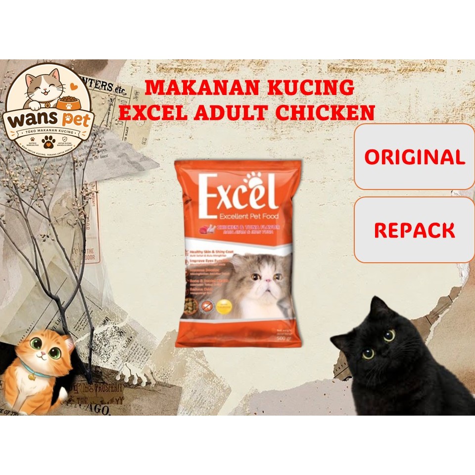 MAKANAN KUCING | EXCEL CHICKEN ADULT 500GR
