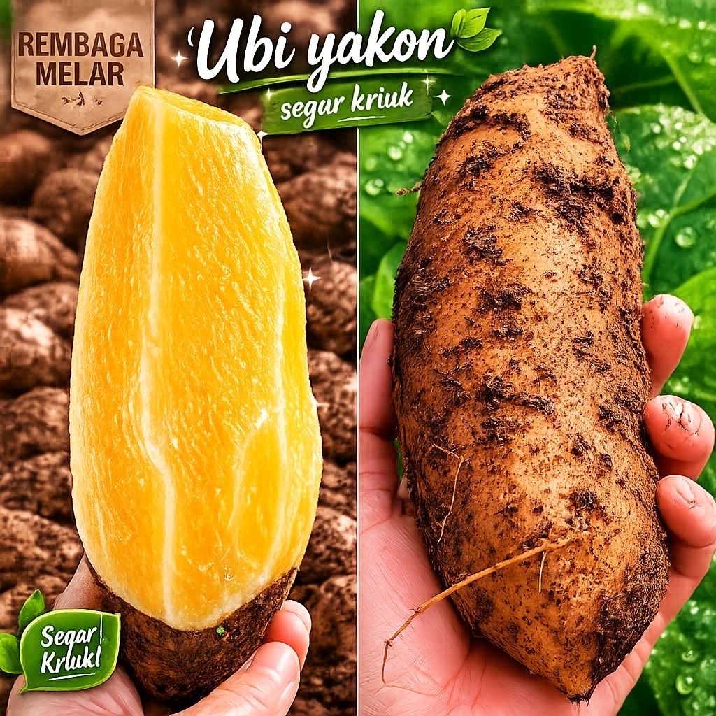 Ubi Yakon Jumbo Segar 1 kg isi 1-2 ,Renyah Manis 100% Original Asli Wonosobo