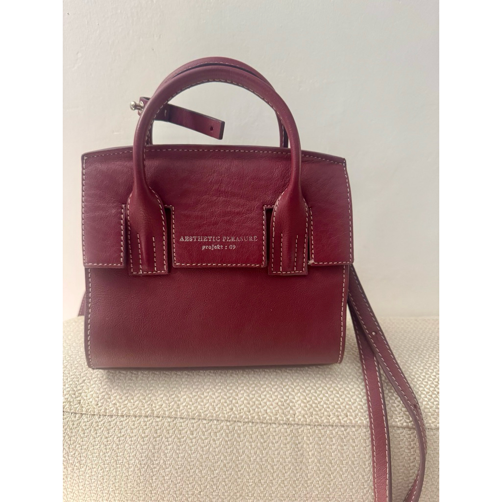 Aesthetic Pleasure Mini Leather Bag Burgundy Preloved