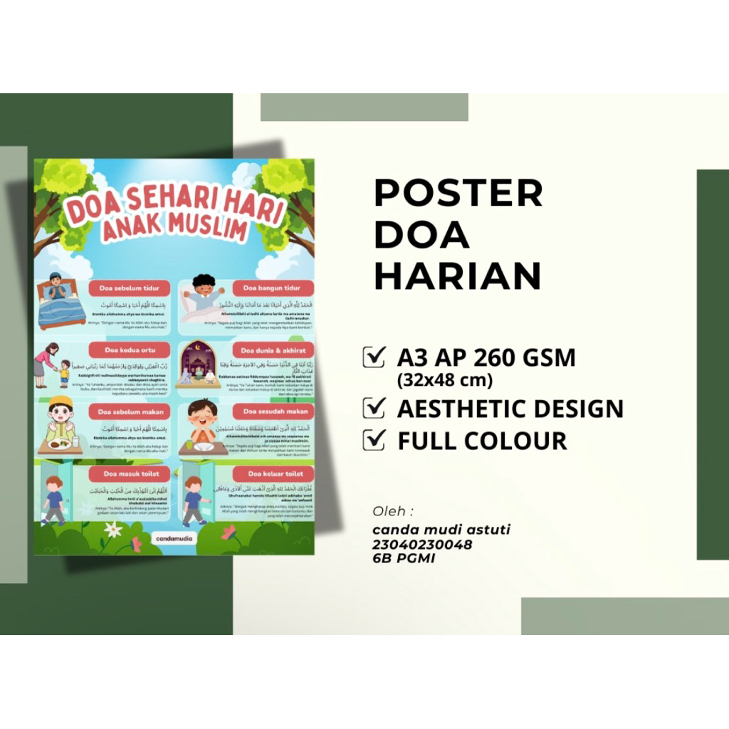 Poster Doa Harian Anak Muslim
