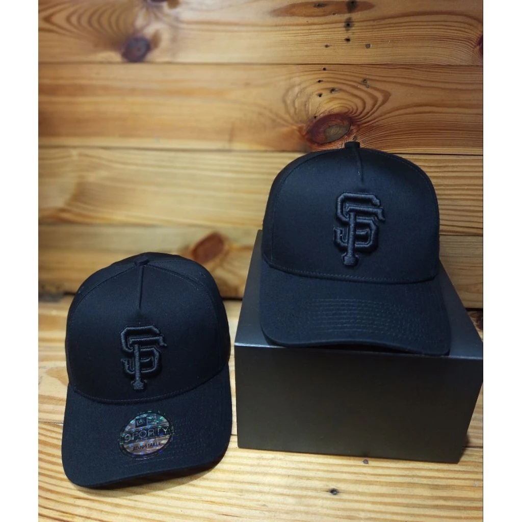 Topi Baseball Premium Logo SF Kain Hitam