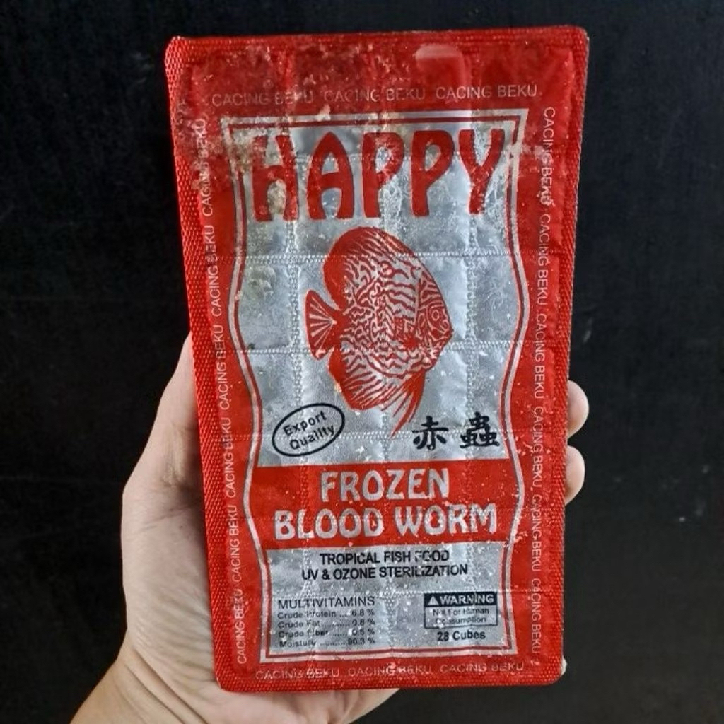 Cacing Beku Happy Angtang Blood Worm Protein Tinggi