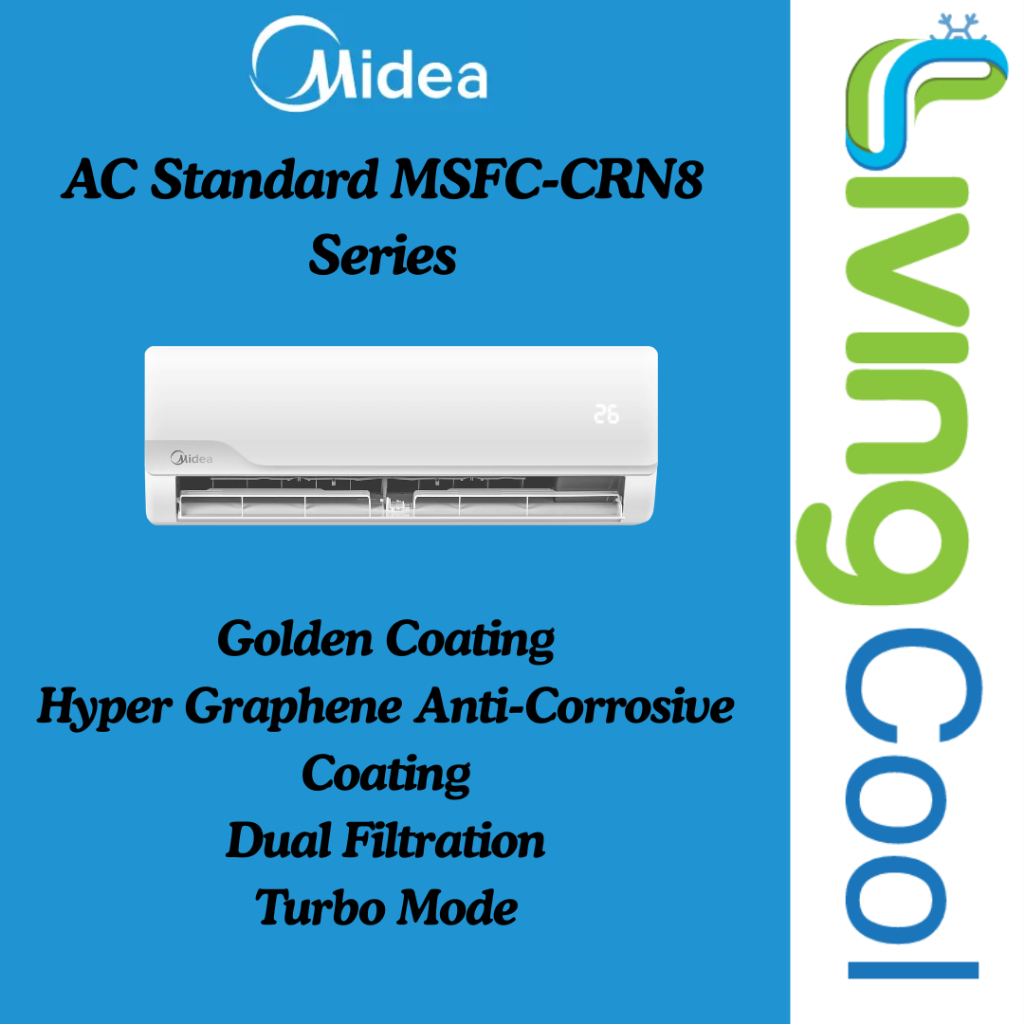 MIDEA AC Standard 1,5 pk MSFC12CRN Free Kirim Cikampek Karawang Cikarang Bekasi Tangerang Jakarta