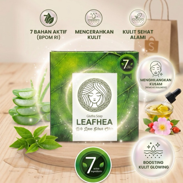 Sabun Wajah Leafhea - Mencerahkan, Melembabkan, Mengecilkan Pori, hilangkan jerawat, komedo, dan ker