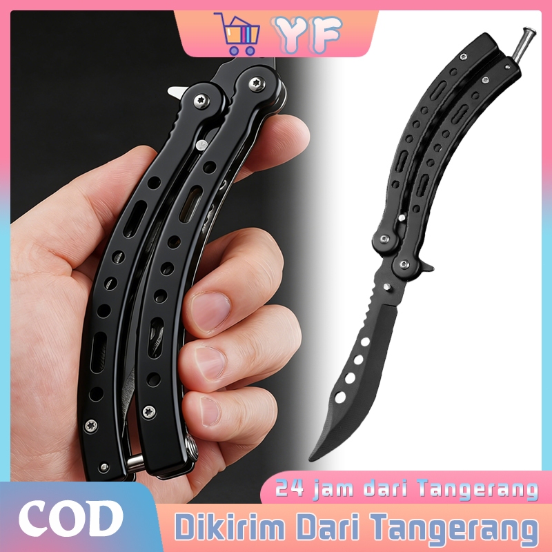 Mainan Balisong Model CSGO Mainan Pisau Gamer Penggemar FPS Pisau Lipat Latihan Valorant