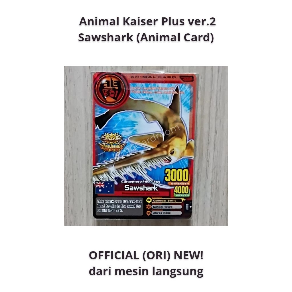Sawshark Animal Kaiser Plus Version 2 Original Card | Bandai Namco Japan | Official Arcade Card Coll