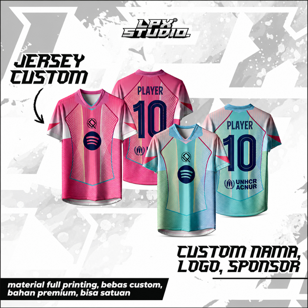 Jersey Barcelona Fantasy Pink / Jersey Barca Fantasy / Kaos Vintage /Jersey Futsal Full Printing