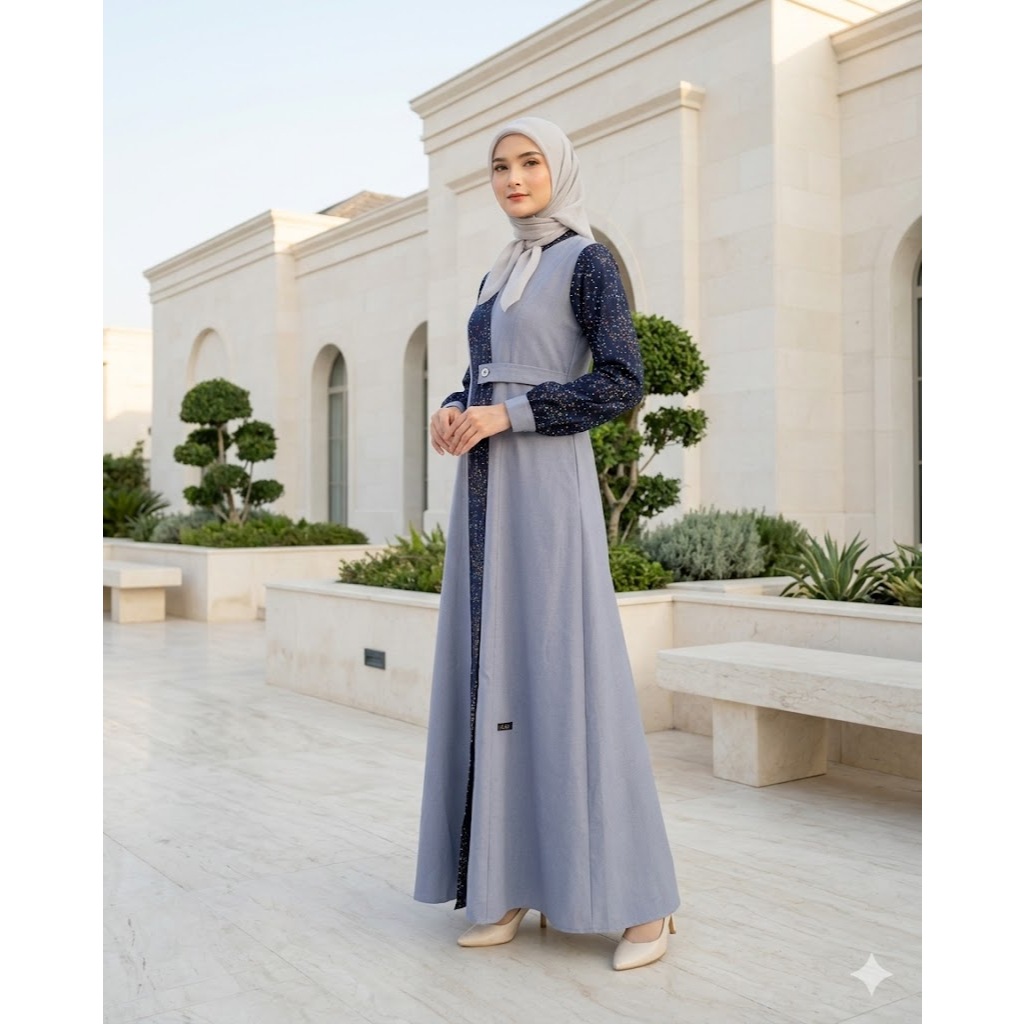 GAMIS YUKA DRESS BY LUBI FASHION - BAJU BUSANA MUSLIM WANITA DEWASA REMAJA KEKINIAN WARNA HITAM BLAC