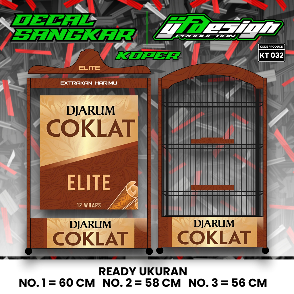 Stiker Decal Sangkar Burung Model Terbaru Motif Djarum Coklat