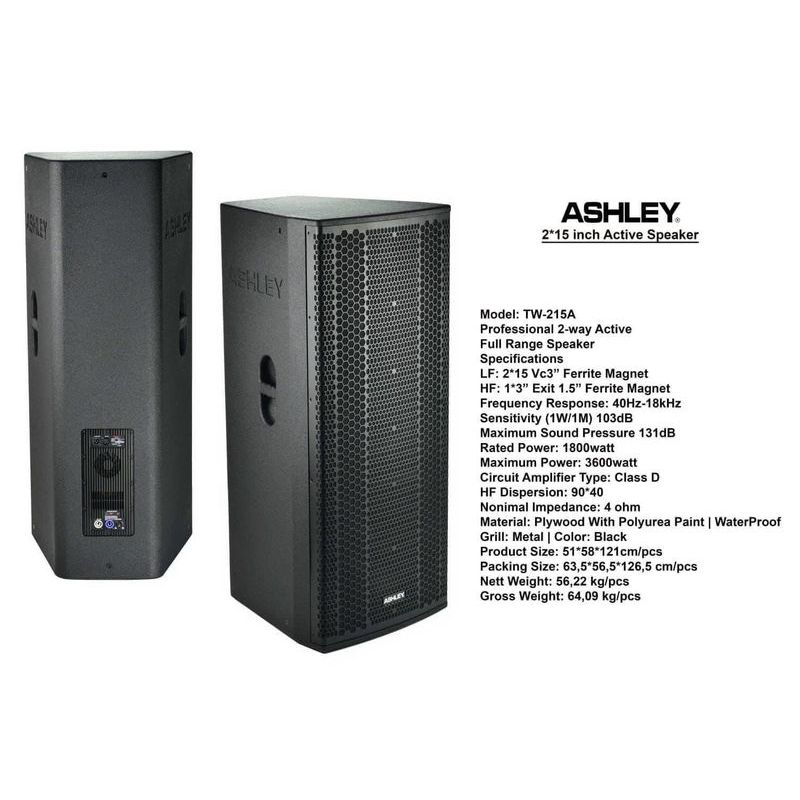 SPEAKER AKTIF ASHLEY TW 215A 15INCH SPEAKER AVCTIVE ASHLEY TW-212A/TW-1215A ORIGINAL