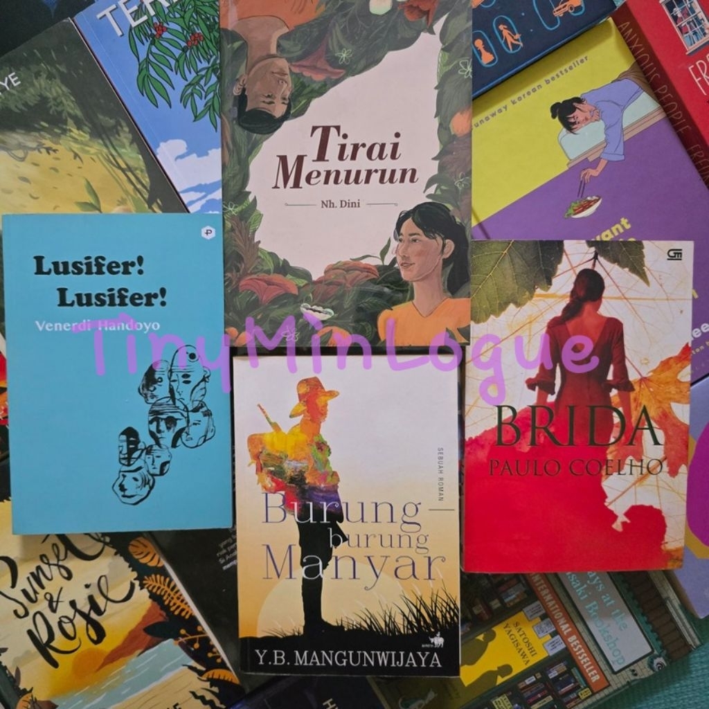 Novel Sastra Klasik Burung Burung Manyar, Tirai Menurun-NH Dini, Brida-Paulo Coelho, Lusifer Origina