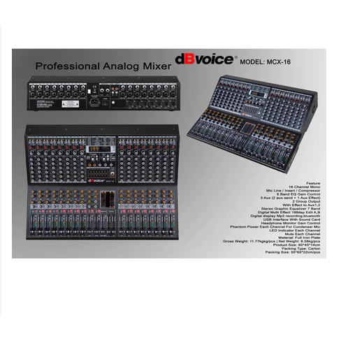 dBvoice MCX-16 Audio Mixer 16 Channel