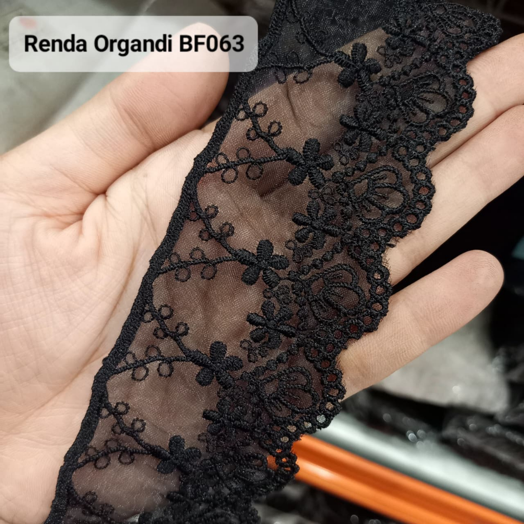 Renda Organdi BF063 ROL Renda Hiasan Baju Mukena Bahan Diy