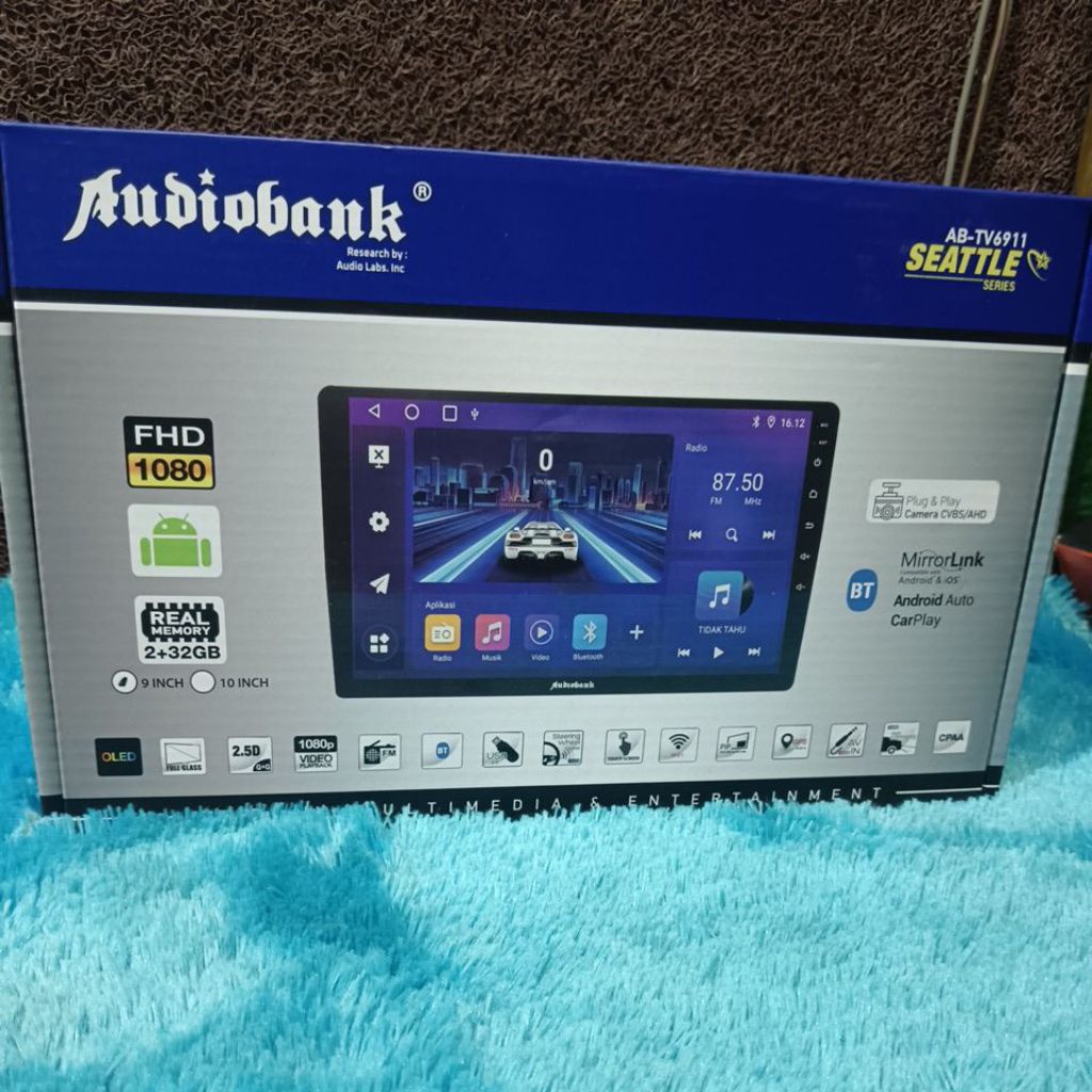 head unit android audio bank layar 9inch