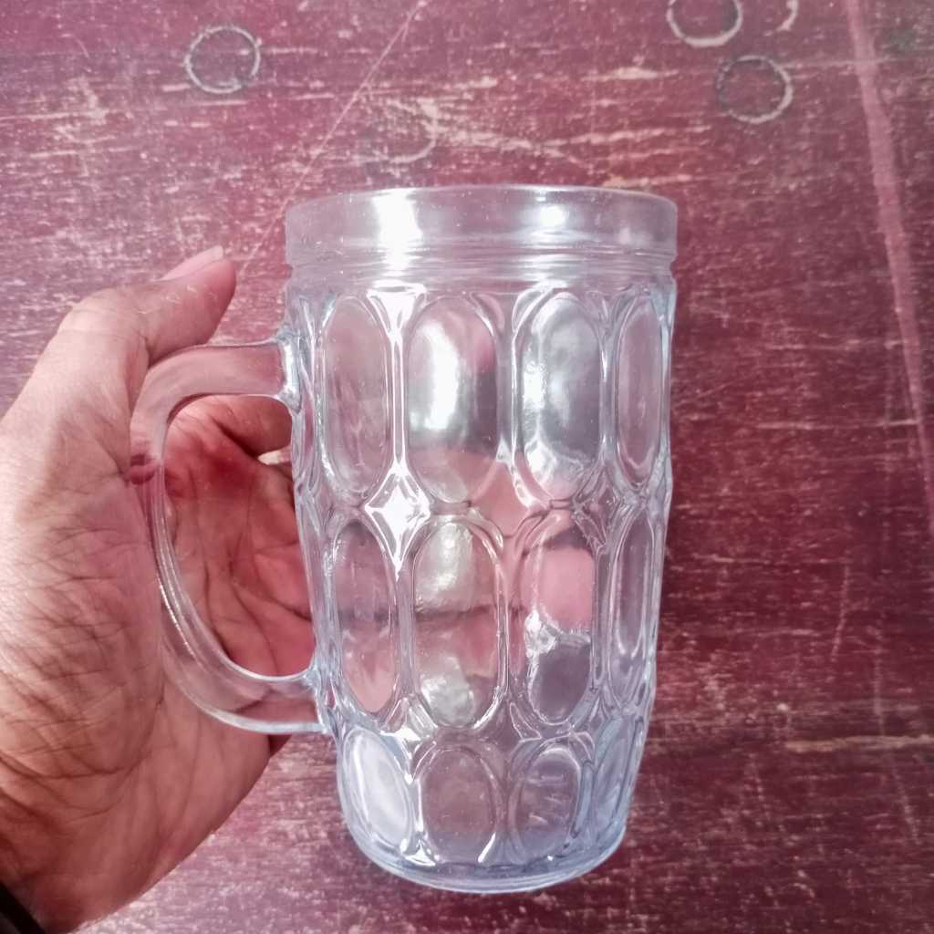 Gelas Gagang Kaca / Gelas IE 13 / Gelas Jempol / Harga 6 Pcs