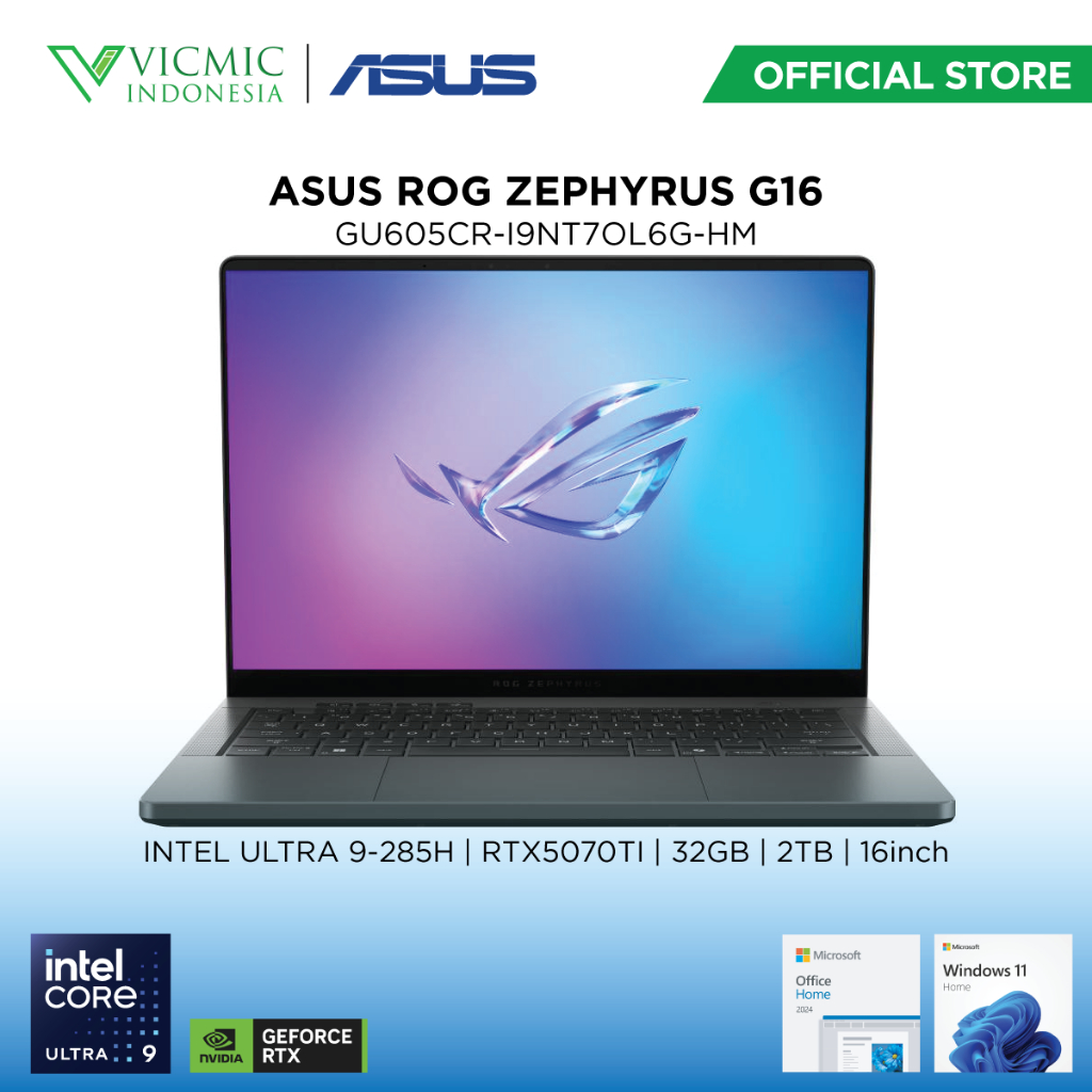 ASUS Rog Zephyrus G16 GU605CR-I9NT7OL6G-HM-Eclipse Gray [Intel Core Ultra 9 / Nvidia GeForce RTX 507