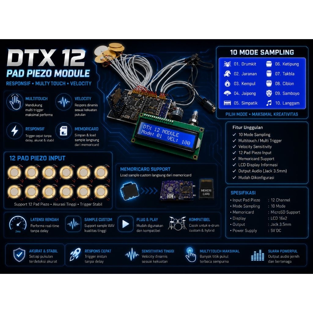Modul DTX 12 Piezo SDCard