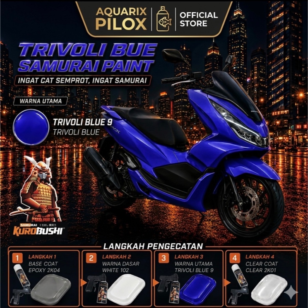Pilox Samurai Paint Biru Blue All Variant Blue Samurai || Cat Semprot Body Motor Velg Motor&Rangka M