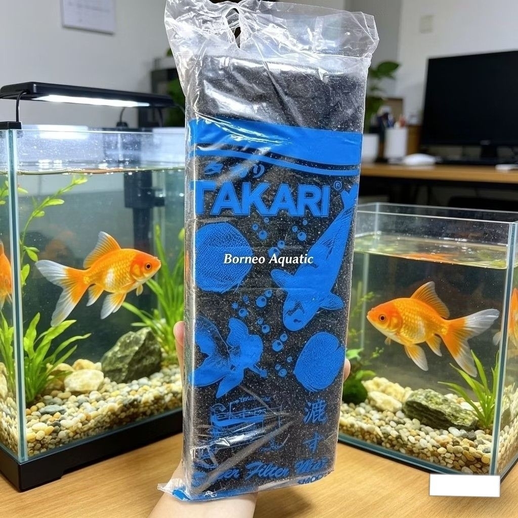 KAPAS FILTER AQUARIUM // TAKARI // BIOFOM KOREA // 5 CM // HITAM