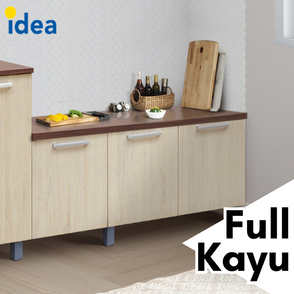 IDEA DENVER Kitchen Set Lemari Kabinet Dapur Kayu Modern Minimalis Bawah 2 / 3 Pintu Coklat Muda