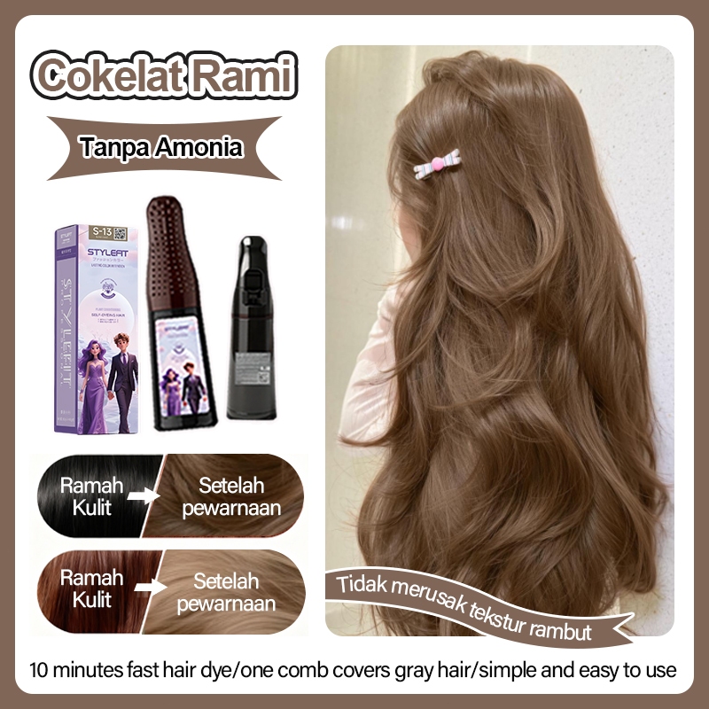 [ Pengiriman cepat ] cat rambut Ash Linen Brown Tidak perlu pemutih, pria dan wanita, Cokelat Rami r
