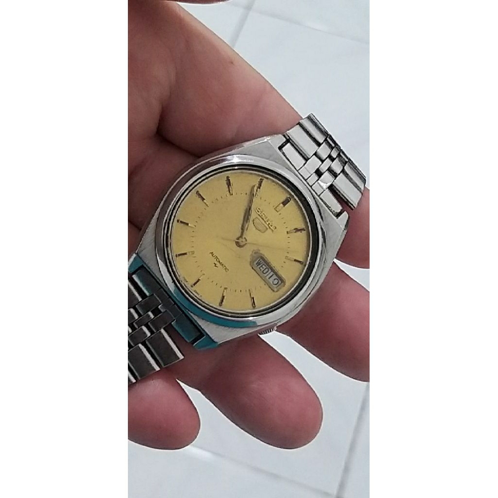 Jamtangan Seiko 7009-3040/Gold dial/37mm/Unisex/All Original 100% Autentic/Good