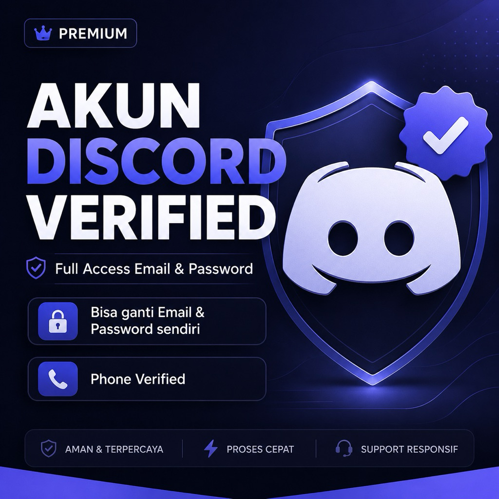 Akun Discord Verified | Full Access Email & Pass | Bergaransi & Aman 100%