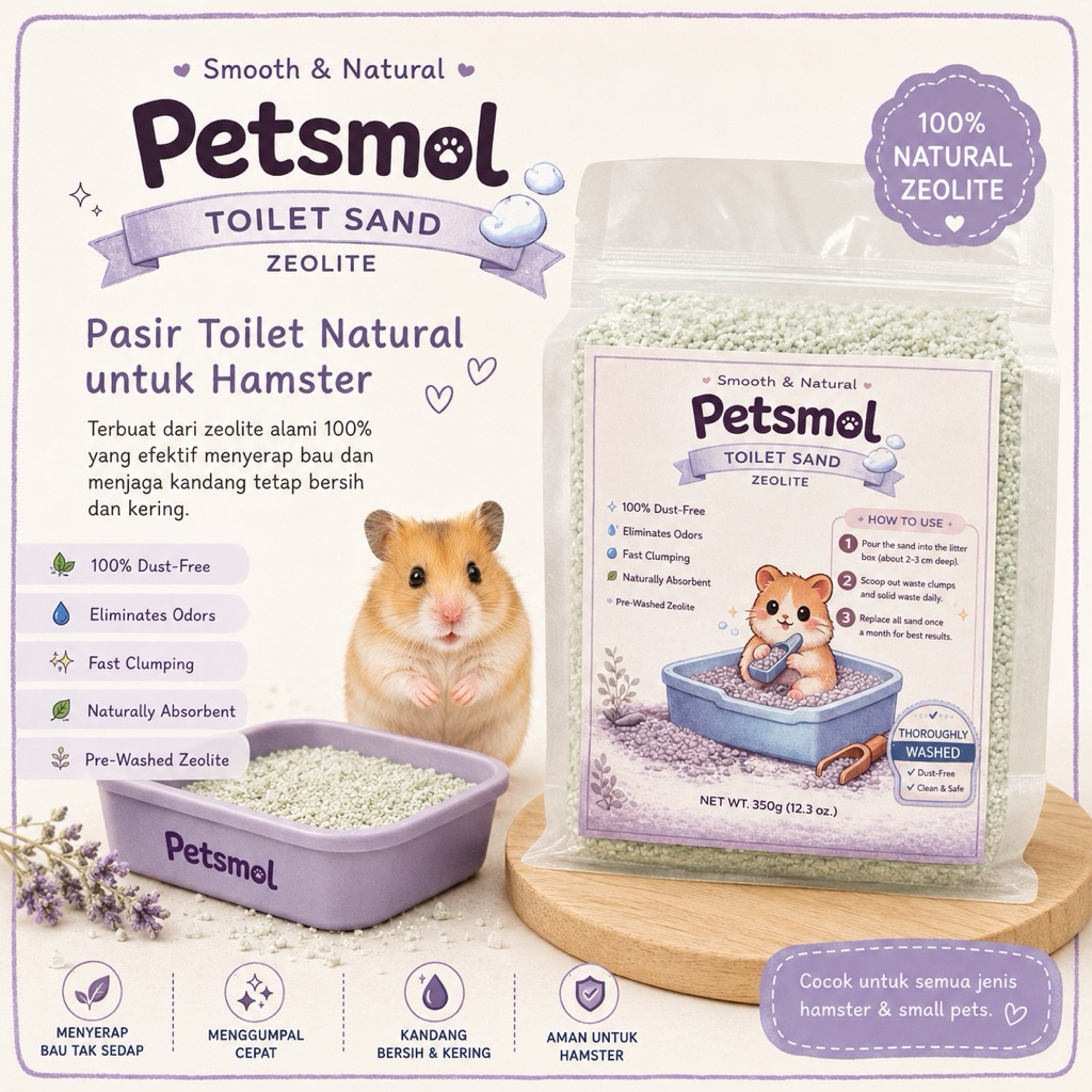 Pasir Toilet Hamster Natural Zeolite 350g | Hamster Toilet Sand | Petsmol