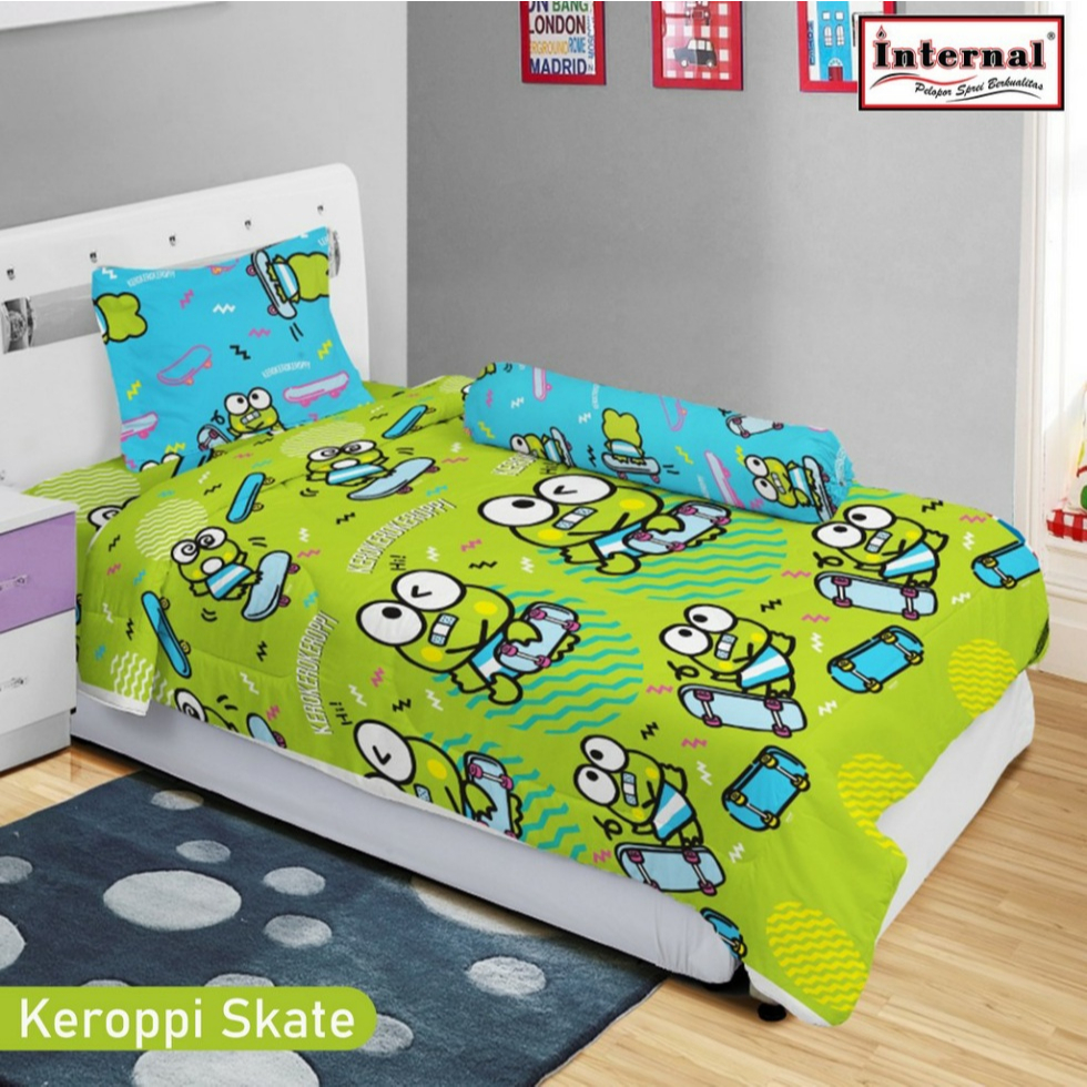 Bedcover Set Internal Single 120x200 - Keroppi Skate