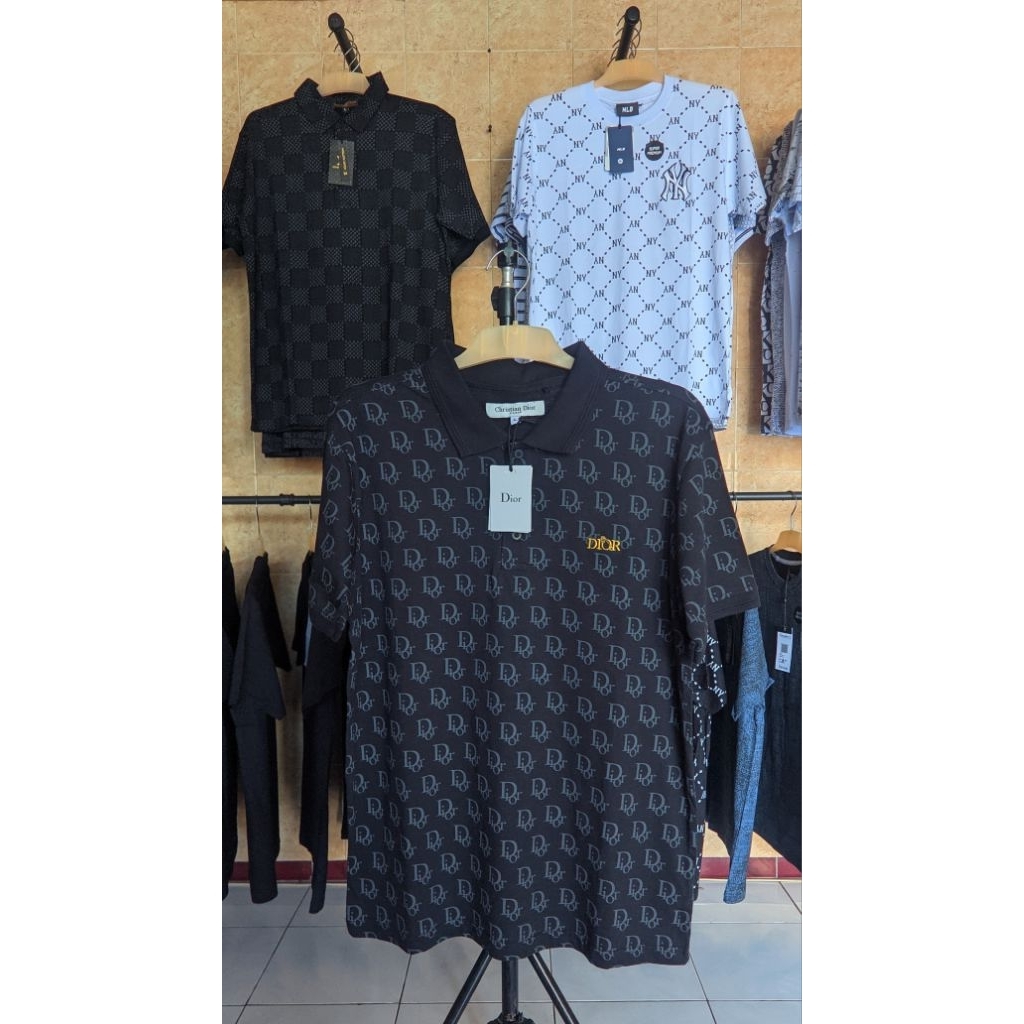 KAOS KERAH SURFING DIOR PREMIUM LIKE ORI BANYAK MOTIF | KAOS DISTRO