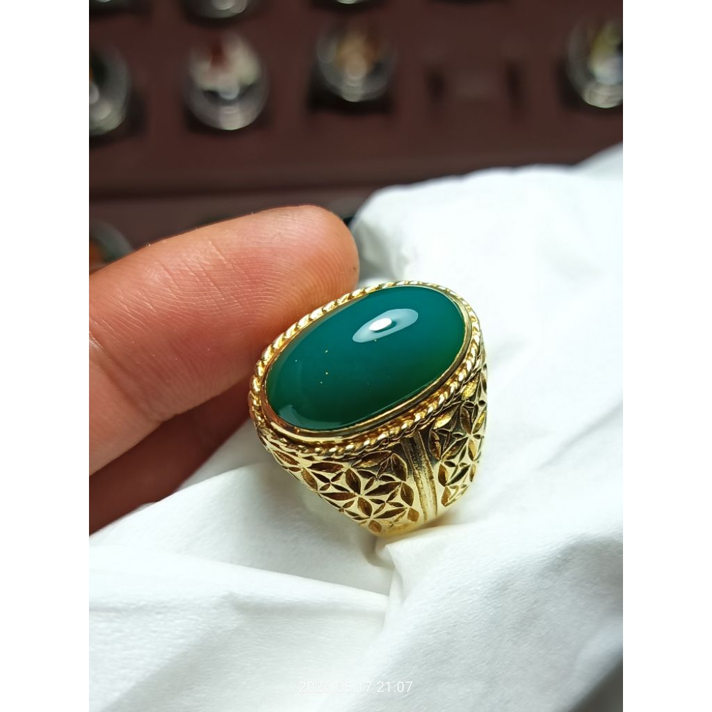 HIJAU GARUT ODIM NATURAL SUPER RING PERAK
