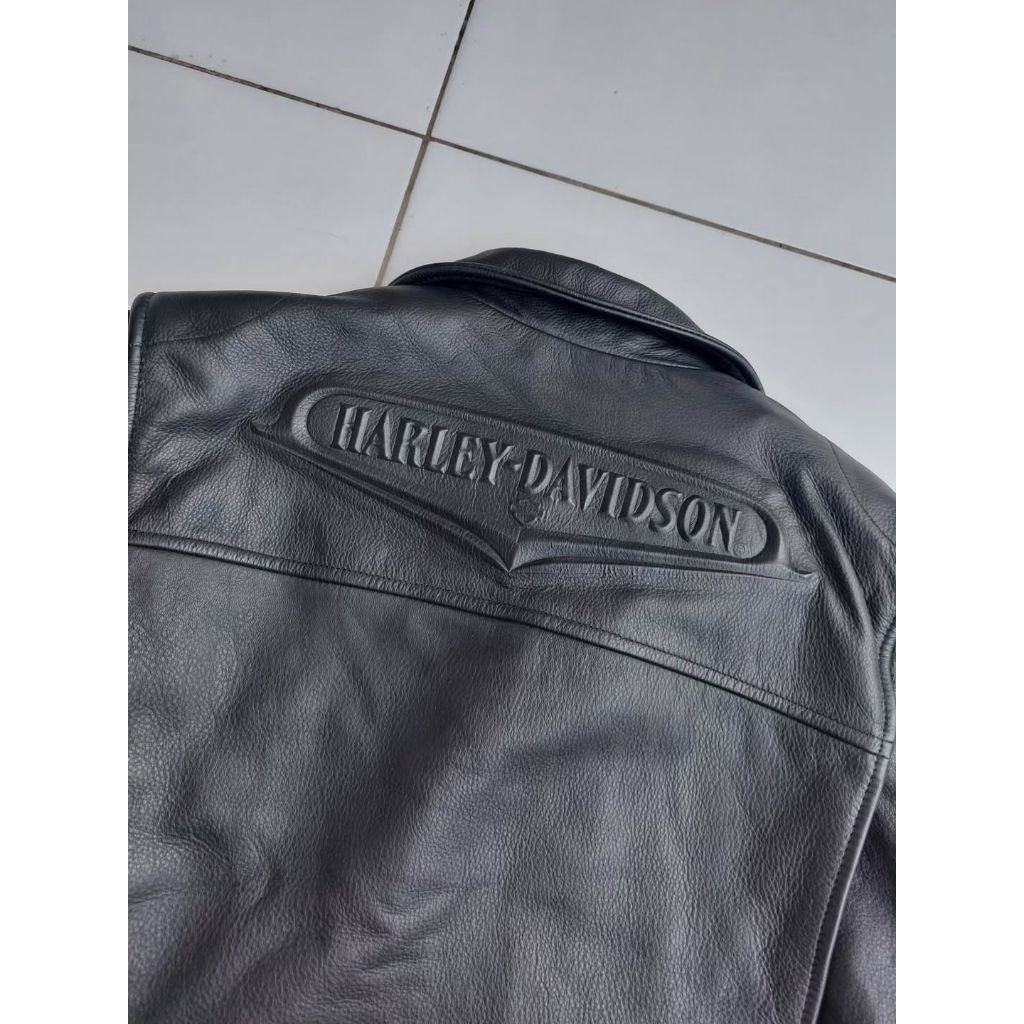 Harley Davidson Jaket Kulit Biker Touring Riding Vintage Classic Retro Leather Jacket