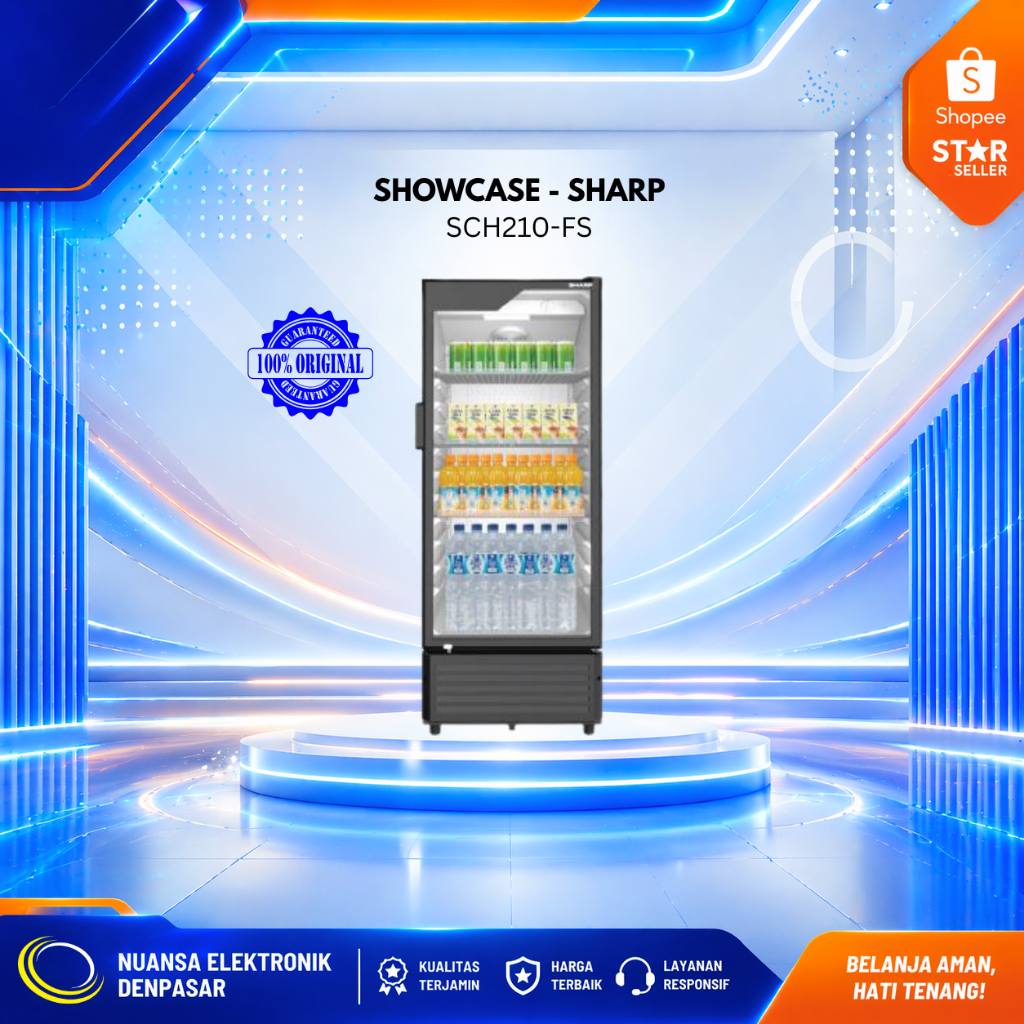 SHOWCASE SHARP SCH210FS KAPASITAS 200LITER - NUANSA ELEKTRONIK DENPASAR