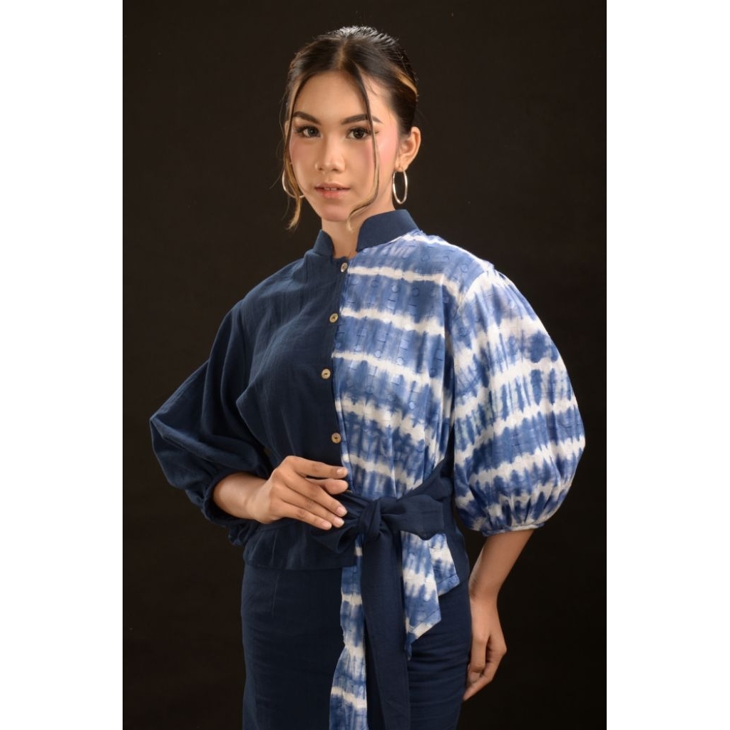 HYRUKA TOP BLOUSE SHIBORI KEMEJA SHIBORI UNIK