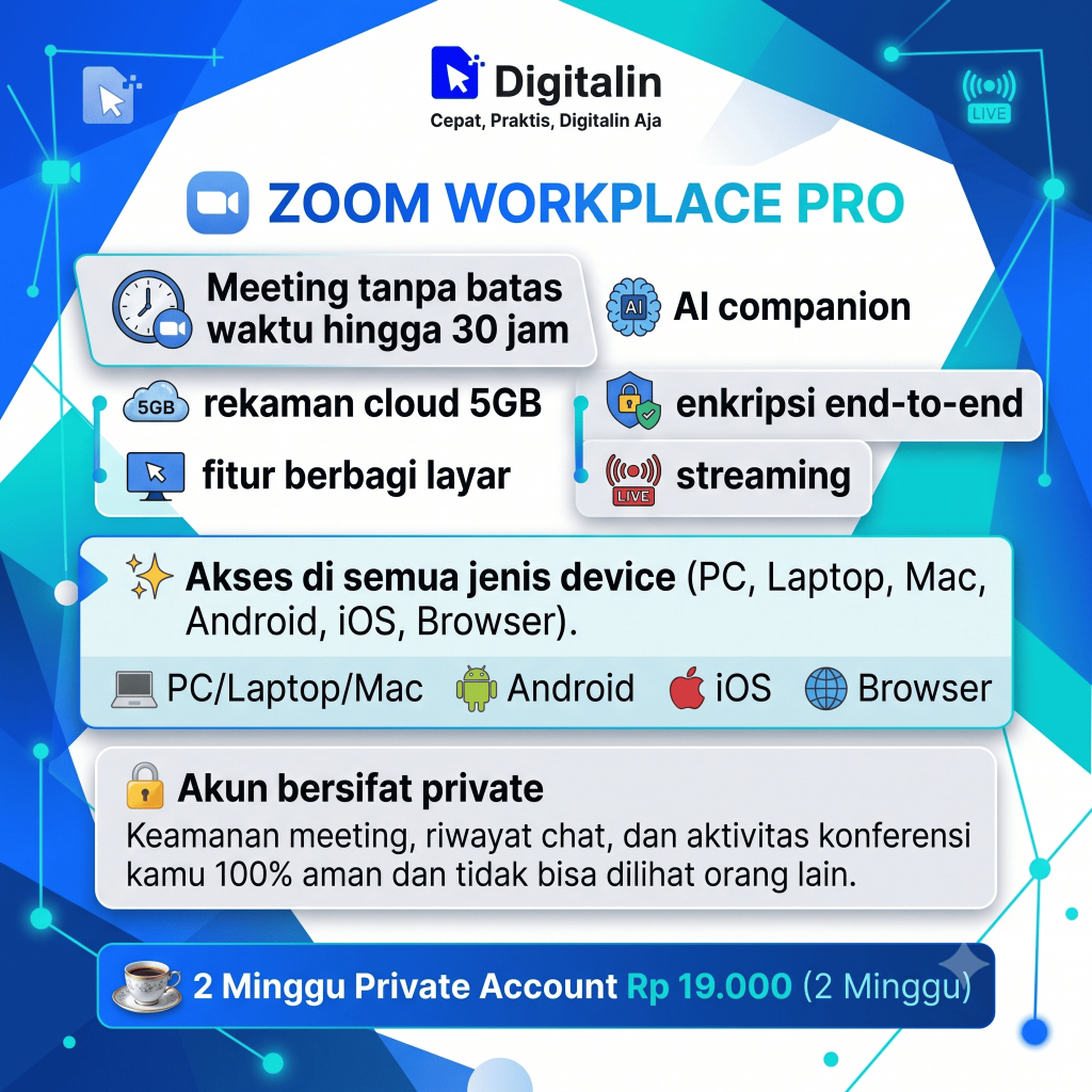 Zoom Pro 100 300 500 1000 Peserta 1 Hari Termurah Full Garansi