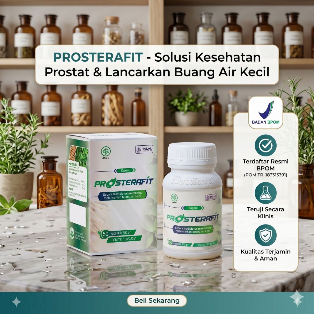 Prosterafit Obat Herbal Prostat - Atasi ISK Kencing Tidak Tuntas Tersendat Lancarkan buang air kecil