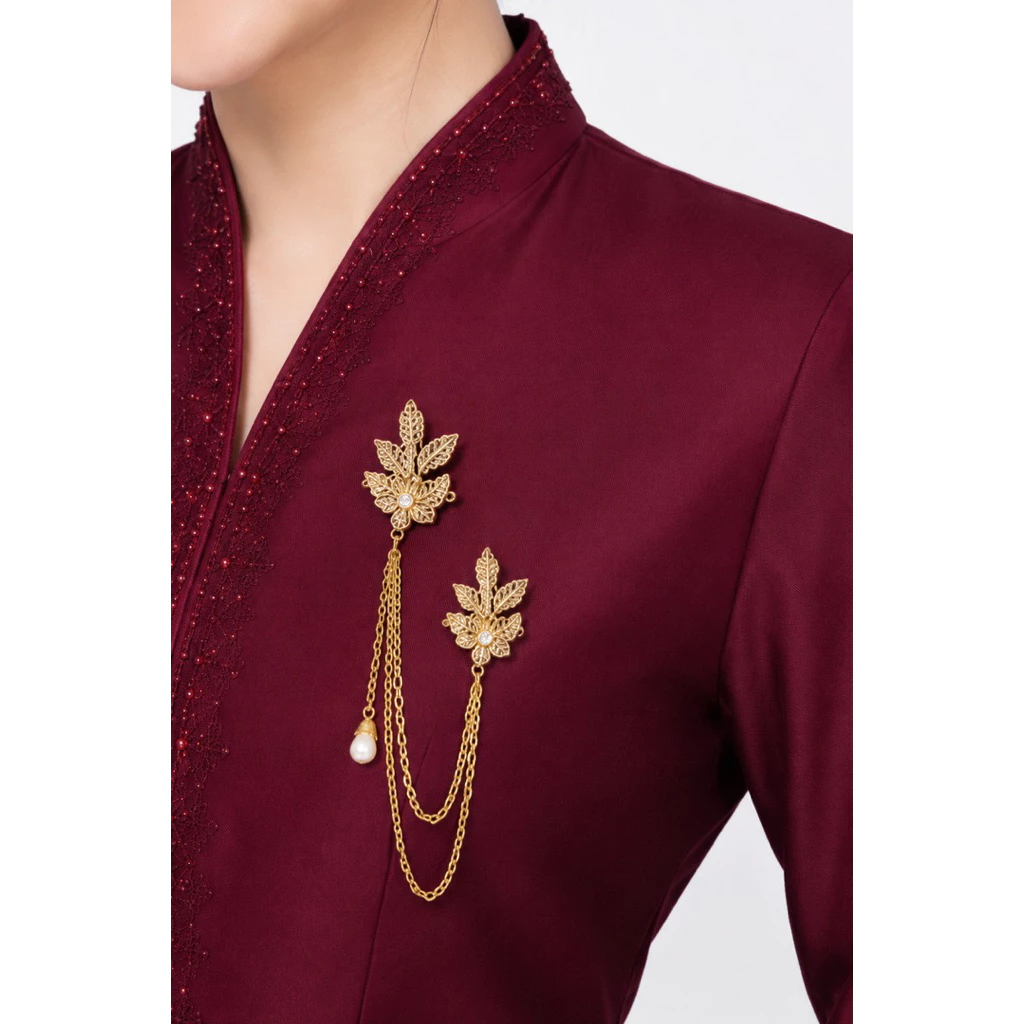 Bros Rantai Kebaya Bunga / Bros Kebaya Mewah / Bros Kebaya Juntai Etnik / Bros Kebaya Viral