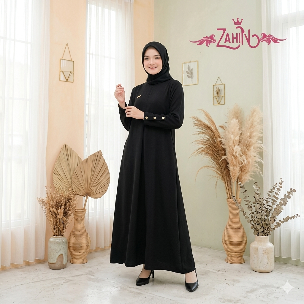 ALLUNA DRESS/ INARA MIDI ZAHIN COLLECTION , ALLUNA DRESS ZAHIN , GAMIS QINAN DRESS ORI ZAHIN, ZAHIN 